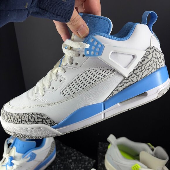 Air Jordan Spizike Low Sneaker Bundle White/University Blue & Grey/Yellow Size 1 - Picture 7 of 16